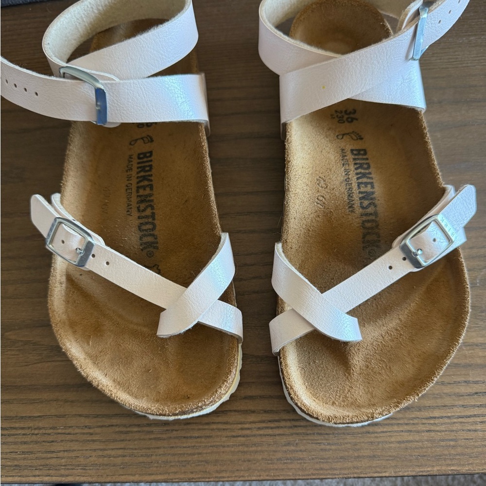 Birkenstock White Crisscross Leather Women's Sandals